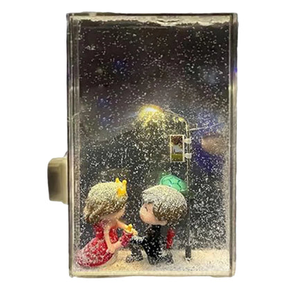 Snow Scene Night Light Desk Light Christmas Crafts Snowy Night Lamp Decor Arts and Crafts Night Street Lamps DIY Material Packag