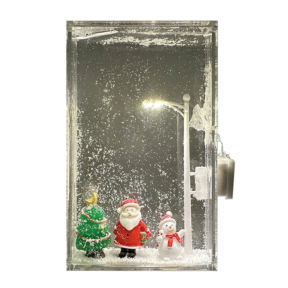 Snow Scene Night Light Desk Light Christmas Crafts Snowy Night Lamp Decor Arts and Crafts Night Street Lamps DIY Material Packag