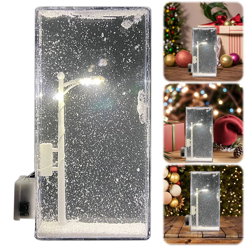 Snow Scene Night Light Desk Light Christmas Crafts Snowy Night Lamp Decor Arts and Crafts Night Street Lamps DIY Material Packag